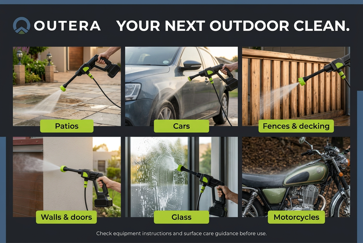 Outera outdoor cleaning uses graphic